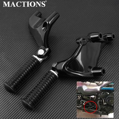 Motorcycle Rear Passenger Foot Pegs Mount Black Pedal For Harley Sportster Iron 883 1200 XL 48 72 SuperLow