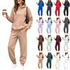 Dames gevoerde hoodie en joggingsbroek set Losse pasvorm Casual trainingspak
