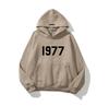 ESSENTIALS Double-Line FOG 1977 Letter Hoodie - Unisex High-Street, Trendy, Loose-Fit, Hua Cotton.