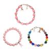 Natural Opal Bead Bracelet Fashion Crystal Women Bracelets Bowknot Ribbon Round Crystal Bead Bangle Elastic Jewelry Gift