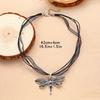 Vintage Crystal Dragonfly Pendant Multi-Layer Rope Necklace for Women Thanksgiving Gift