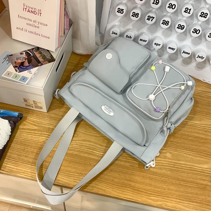 Dámská kabelka přes rameno studentská velkokapacitní taška na knihy na hodiny crossbody taška