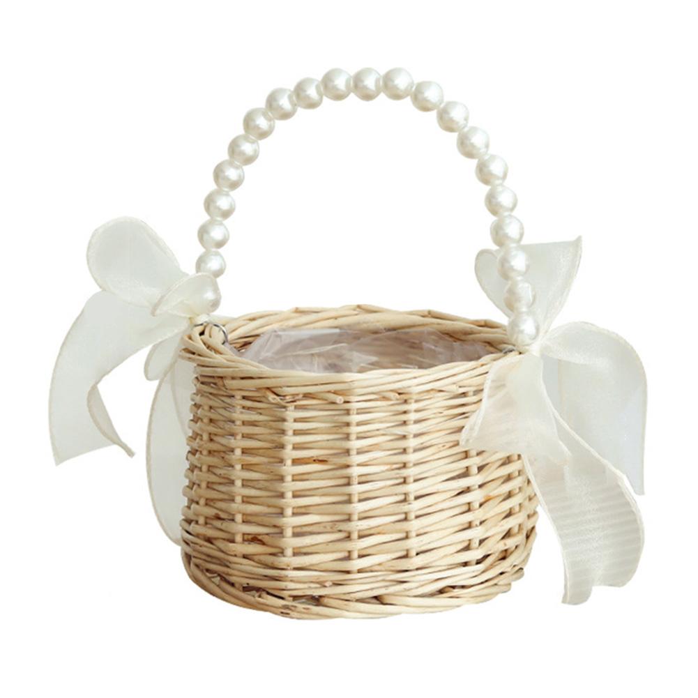 

Charming Accent Wedding Basket Willow Basket Woven Flower Basket B
