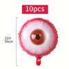10Pcs Halloween Red Eyes Aluminum Film Balloon Horror Party Decoration Scary and Horror Atmosphere Decoration Supplies