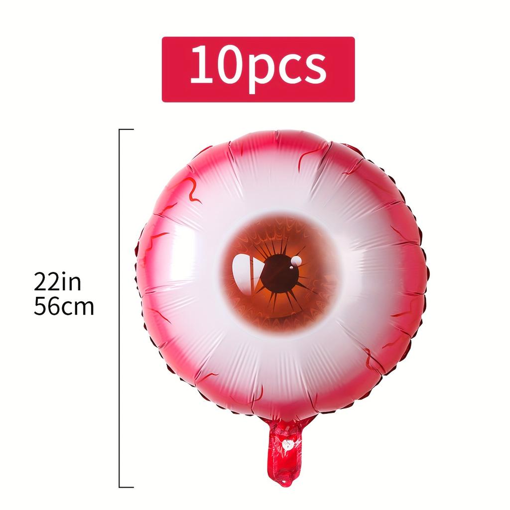 10Pcs Halloween Red Eyes Aluminum Film Balloon Horror Party Decoration Scary and Horror Atmosphere Decoration Supplies