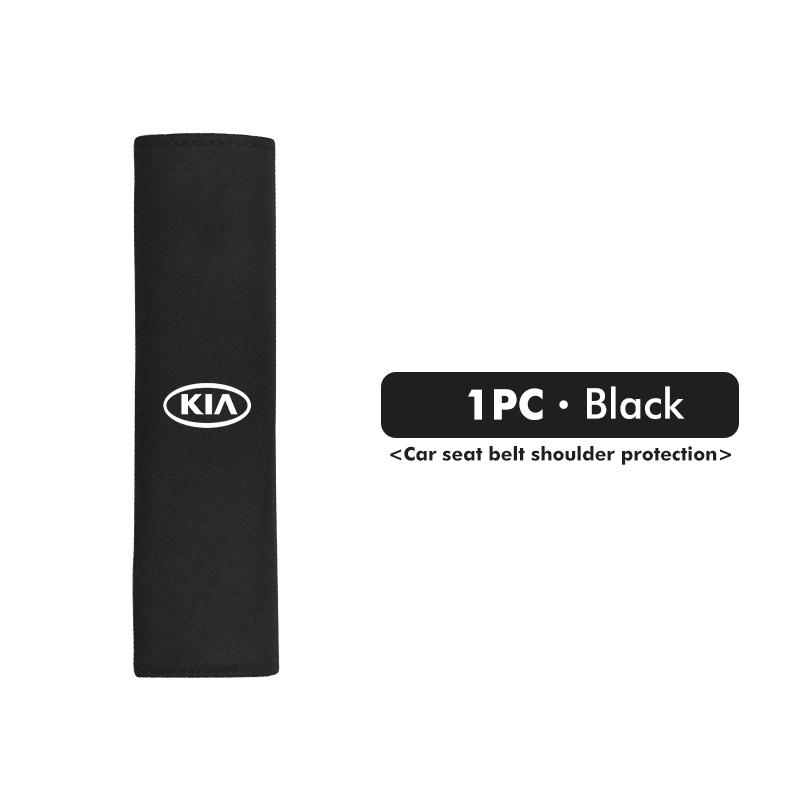 OUXU2 For KIA Car Logo Seat Belt Cushion Safety Belt Shoulder Protector Pads Stinger Optima Cerato Soul Venga Forte Spectra Sedona