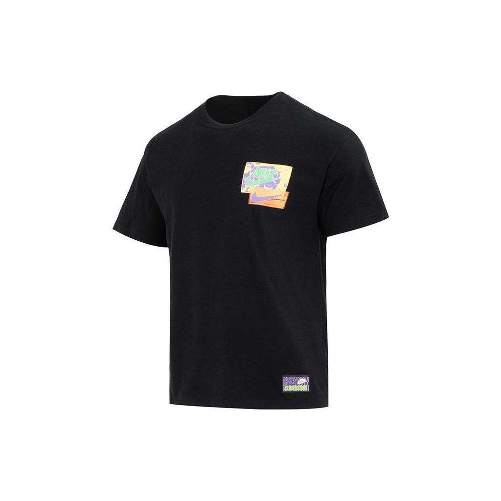 Nike Logo Print Sports Fitness Training Round Neck Short Sleeve T-Shirt Men Tops Black FB9787-010