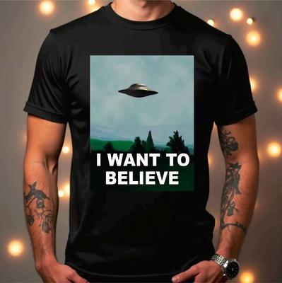 Voglio Credere UFO Alieni Ispirato a X-Files Maglietta Regalo Stampata