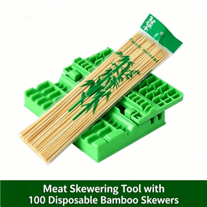 Bestseller Multifunctional Meat Skewer Machine Fast Easy BBQ Kebab Maker Tool Reusable for Home Kitchen Outdoor Party Barbecue