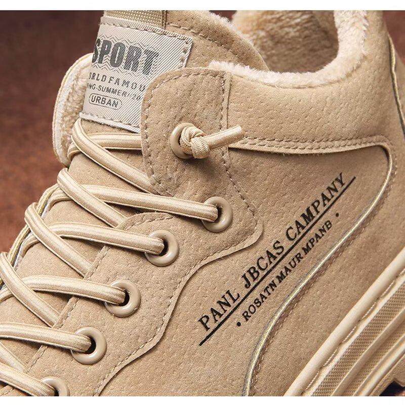 Men's Velvet Cotton Shoes Warm High Top Cotton Boots Workwear Boots Trendy Snow Boots Dirt Resistant and Waterproof Boots Retro Men's Boots