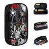 Classic Korn Metal Collage Pencil Case Music Rock Pencil Box Pen for Student Large Storage Bag School Supplies Gifts Stationery