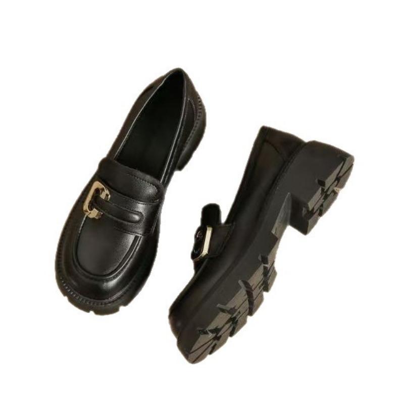 College Coarse Heel Platform Mary Jane Single Shoes Women's New Autumn and Winter Versatile Height Gainer