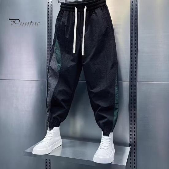 Ανδρικό Παντελόνι Χρωματικός Συνδυασμός Κορδόνι Ελαστική Μέση Με Λάστιχο Στον Αστράγαλο Φαρδύ Πλαϊνές Τσέπες Στυλ Cargo Καθημερινή Φορεσιά Εξωτερικού Χώρου Παντελόνι Χαρέμι