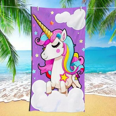 1pc Unicorn Large Beach Bath Towel, Quick-Dry Super Absorbent Vibrant Color, BeachSurf Fitness Camping No Izable
