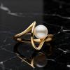 Elegant Irregular Open Ring for Women, French Minimalist Design with Faux Pearl Inlay, a Perfect Choice for Daily Wear and Gift Giving, Versatile