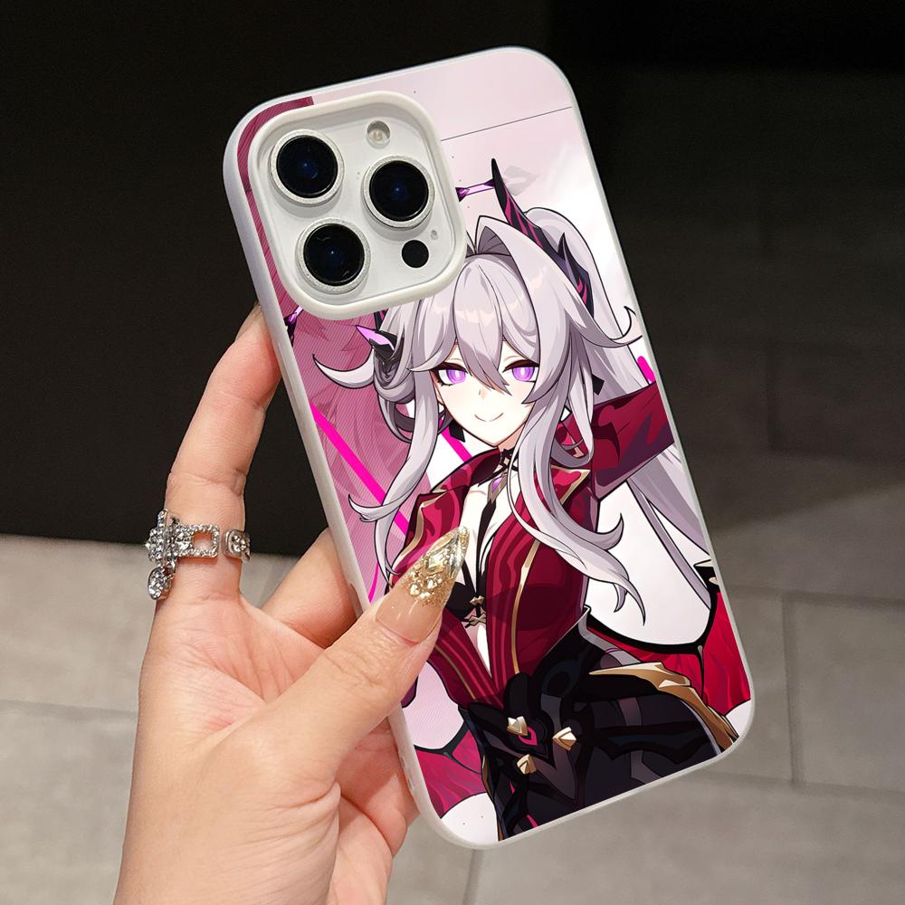HSR Thelema Jelly Double layer White Mobile Phone Case for iPhone 17 16 15 14 13 12 11 Air Pro Max Plus Protective