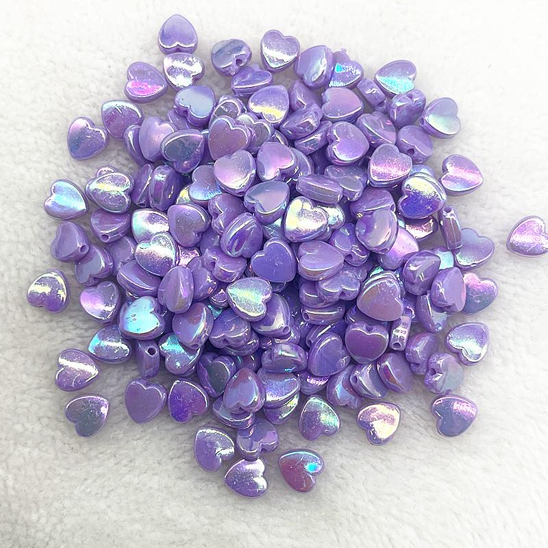 50pcs 8mm AB Colour Heart Shape Acrylic Beads Loose Spacer Beads for Jewelry Makeing DIY Bracelet Necklace Accessories