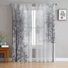 Winter Forest Tree Snowflake Semi Curtains Living Room Snowy Landscape Print Tulle Curtain Drapes Window Treatments Sheer Polyester Great Treatment