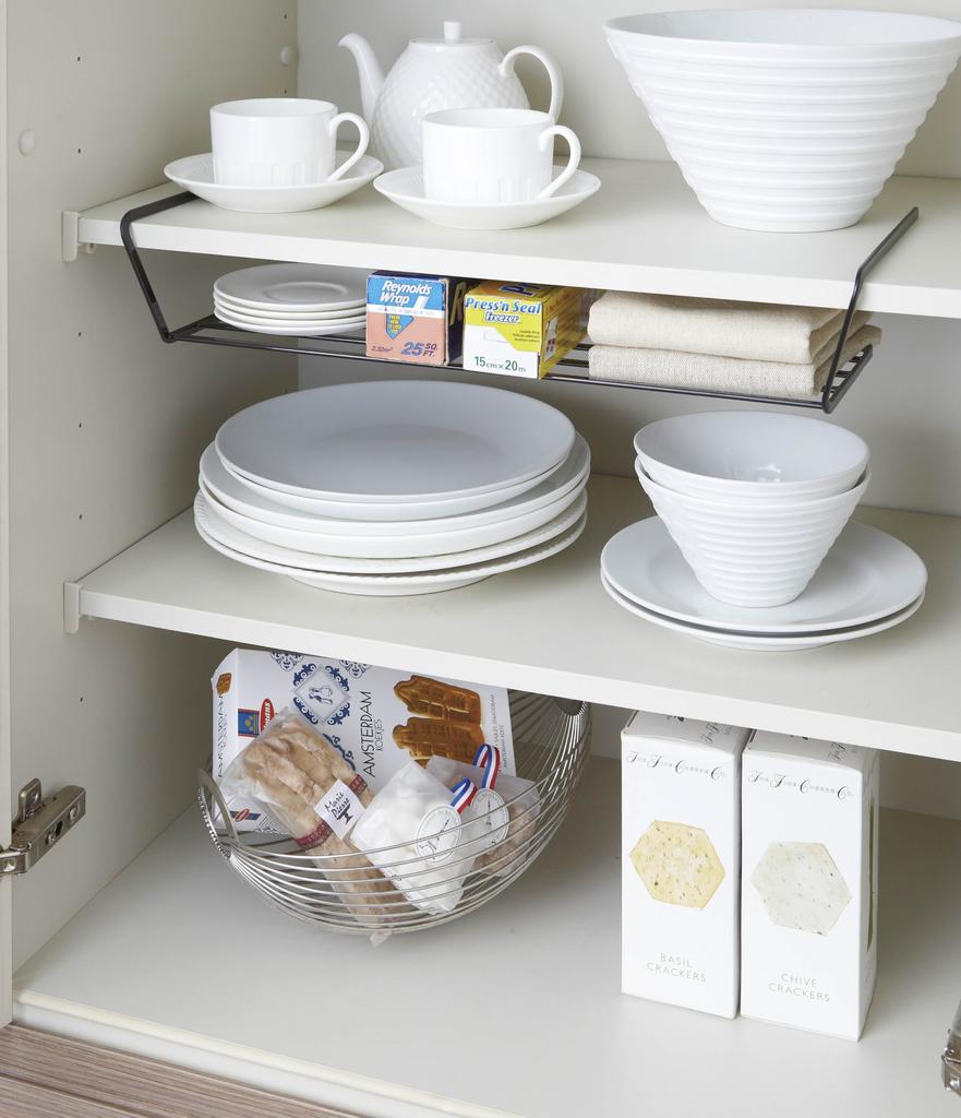 Yamazaki Geschirrgestell, Geschirr-Aufbewahrungsturm, Breit, Schwarz, 7915