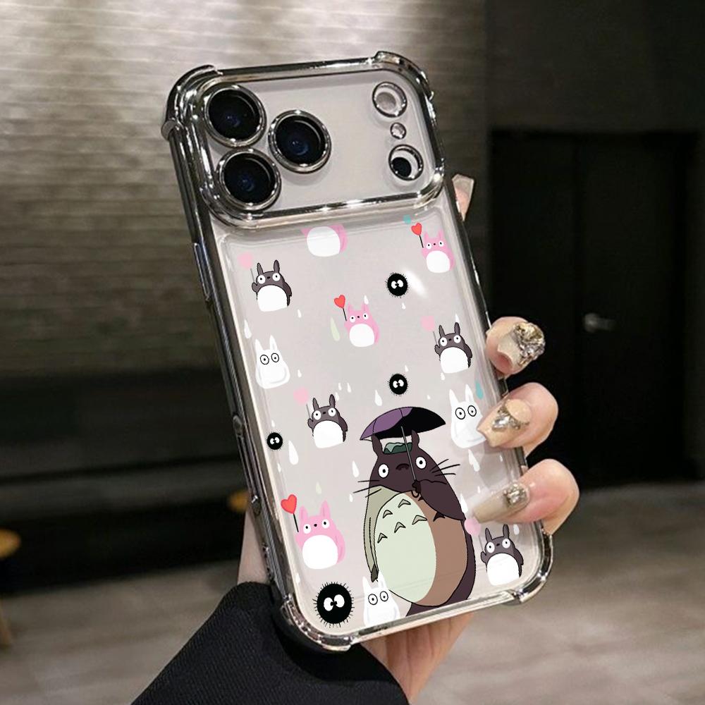 Cute Cartoon Totoros Phone Case for Samsung Galaxy S26 S25 S24 S23 S22 S21 S20 FE Ultra Plus 5G Anti-drop Transparent Cover