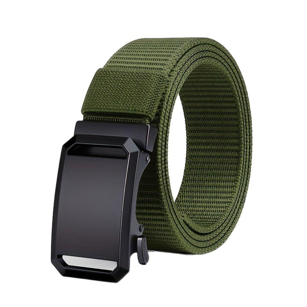 

Metal Buckle Men Belt Nylon Canvas Waist Belt Casual Nylon Belt Outdoor зелений