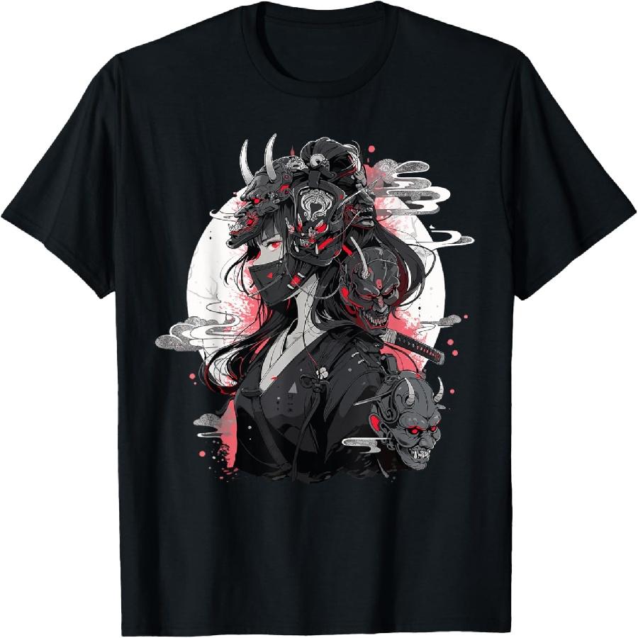 Аниме Девушка Готическая Вайфу Японская Каваи Отаку Маска Они Футболка S