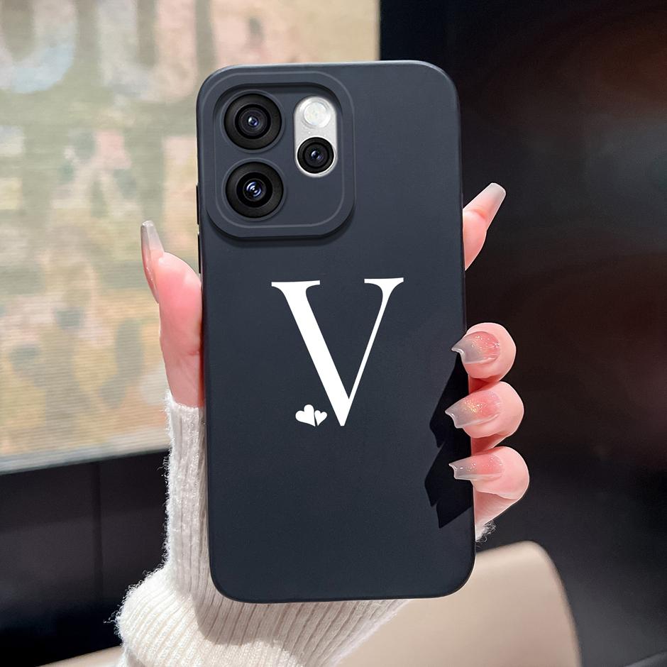For Oppo Reno15 F Pro Case Simplicity Heart 26 Letters Shockproof Soft Liquid Silicone Cover For OppoReno15 15Pro Reno15F Fundas