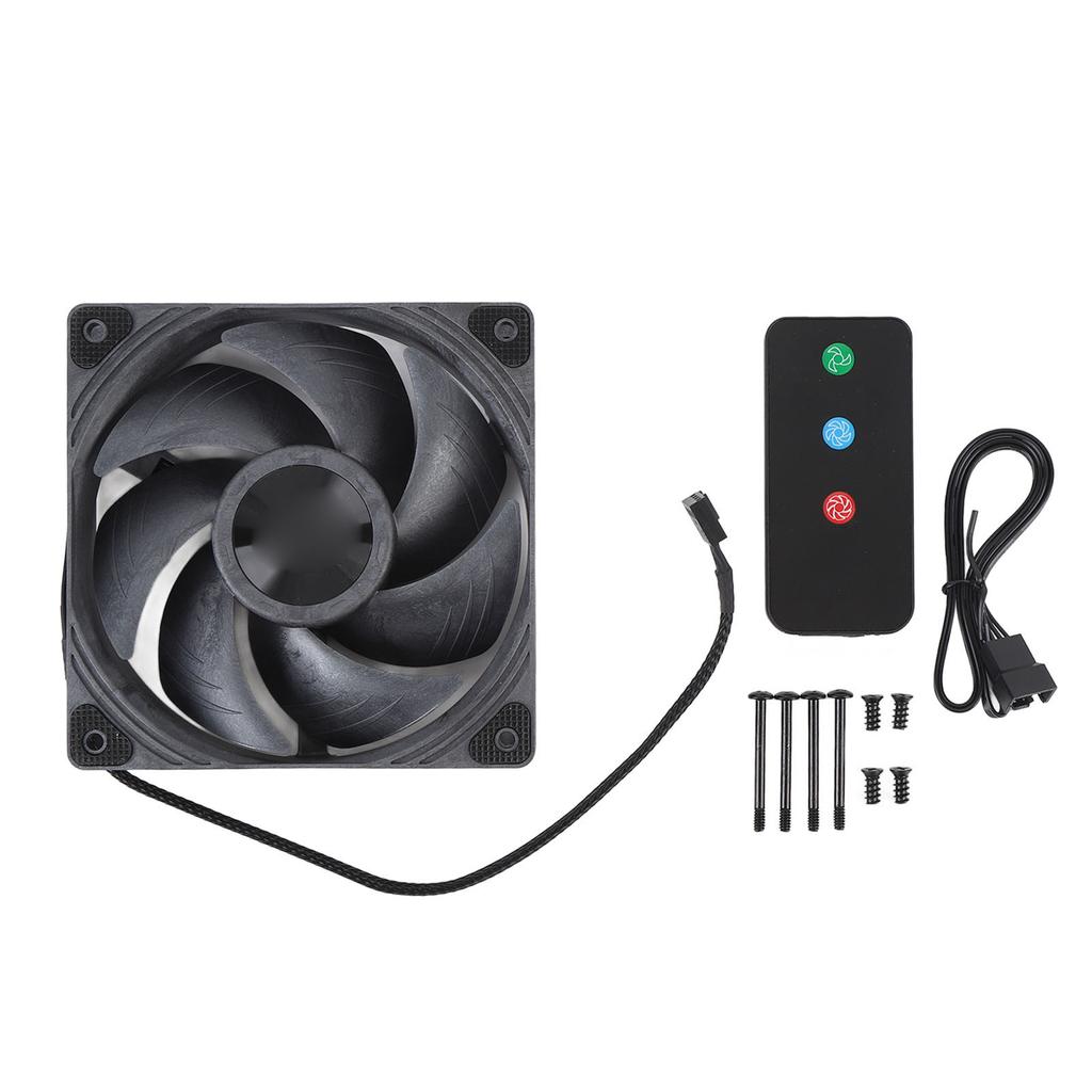 120mm Cooling Fan 3000RPM Double Ball Bearings Remote Control 3 Gears Adjustment Chassis Fan for PC