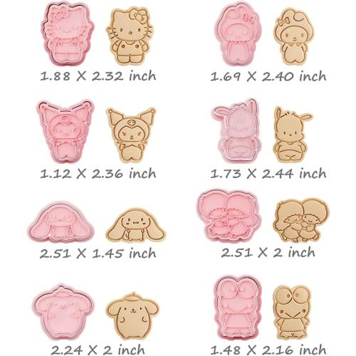 Set of 8 3D Cookie Cutters for DIY Biscuit Baking, Press-Type Cookie Cutters, Baking Supplies, Confectionery Tools, Kitchen Supplies, Kids, Prizes, Lu