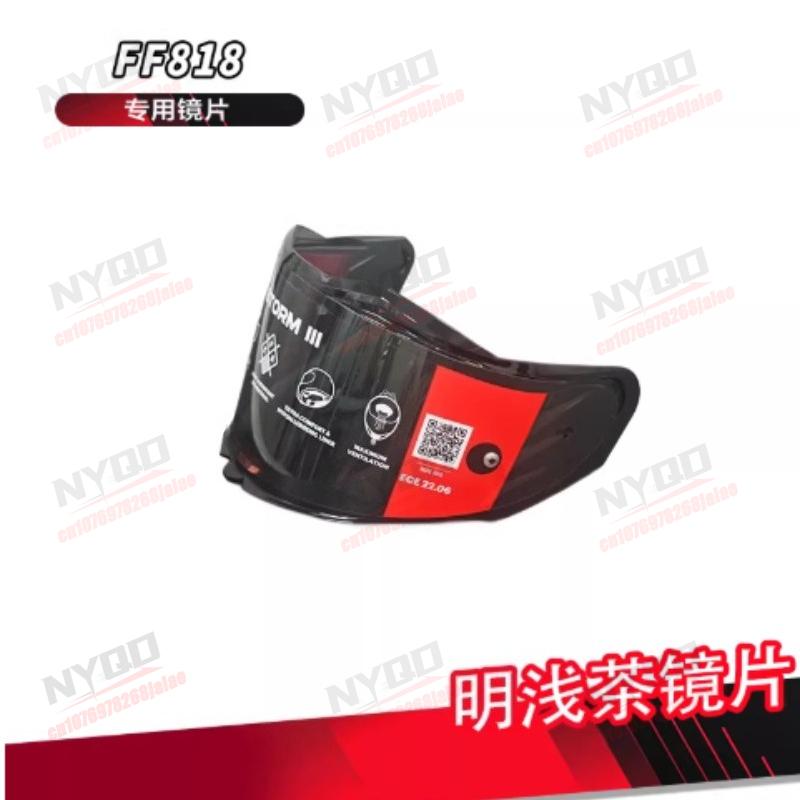 FF818 Motorcycle Helmet Black Lens Red