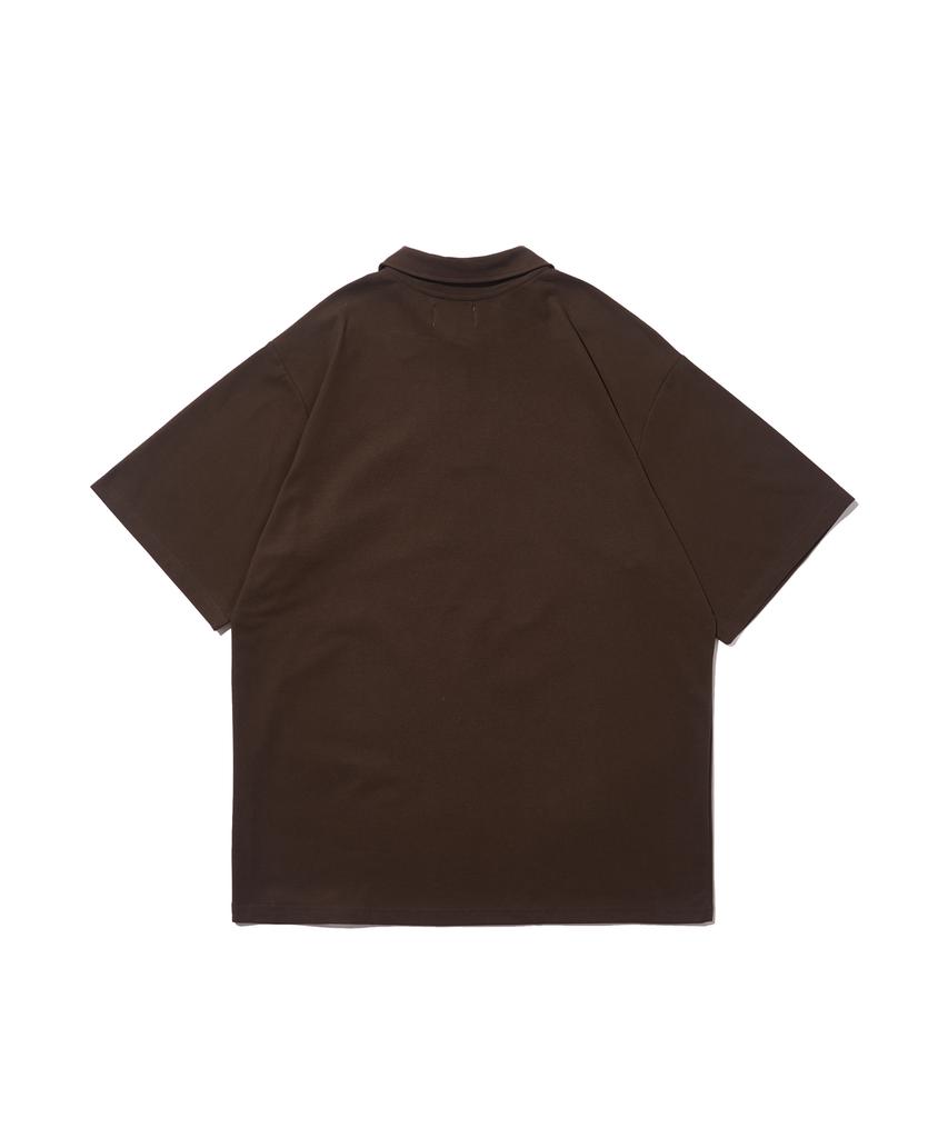 CARGOBROS Sorona Basic Collared Short Sleeve T-Shirt (Brown)