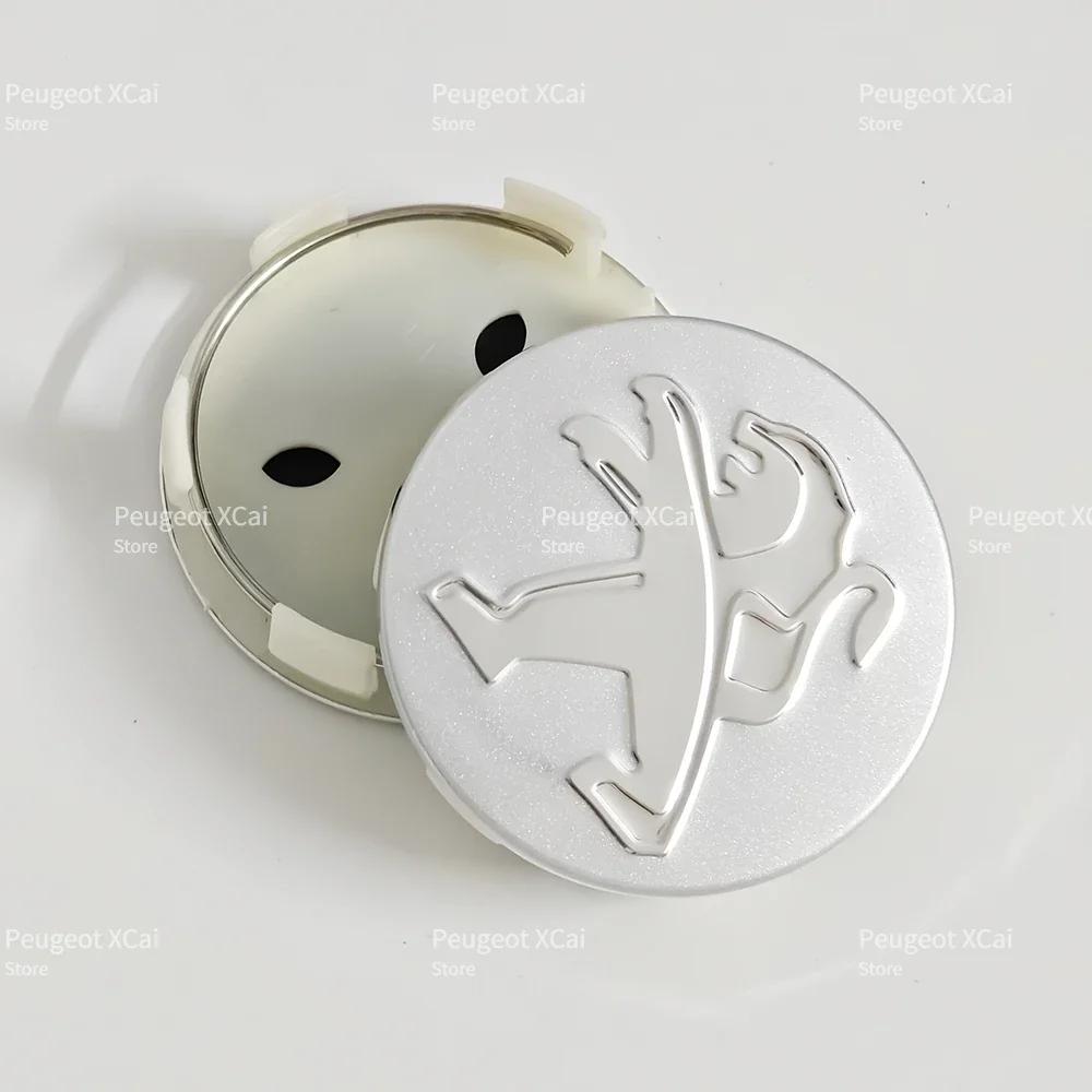 2026 Hot Car Sticker 4pcs 60mm Car Wheel Center Caps for Peugeot 4008 5008 RCZ 107 207 307 301 108 408 4007 HX1 SR1 EXALT car ac