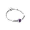 Cat's Eye Ocean Heart Classic Snake Bone Chain Set 925 Silver Bracelet Women's ZT10943