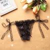 Sexy Open Cut Thong Lace T Pants Women's Underwear Solid Transparent Low Waisted Large Size Sexy Lace Up Panties