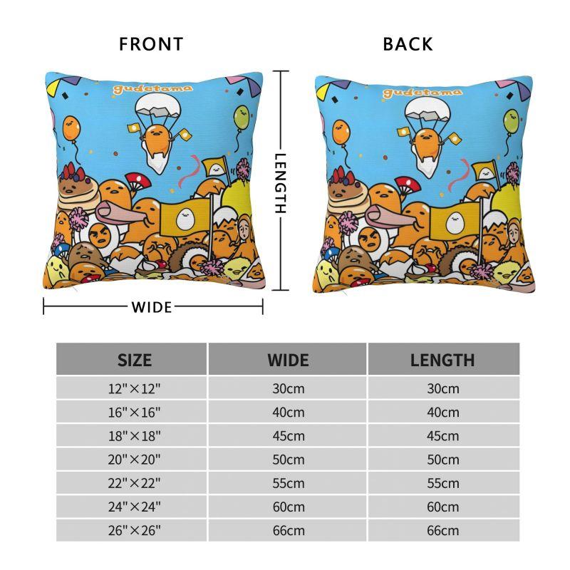 Custom Anime Gudetama Cartoon Pillow Case 45x45cm for Sofa Modern Cushion Cover Square Pillowcase