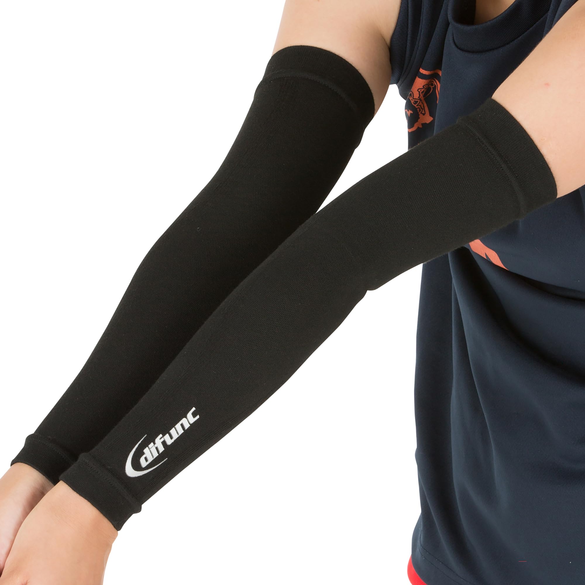 

Arm 1 Size Abrasion Graduated Sweat for Volleyball and Baseball D&M Sleeves, Pair, Black, Small, D-7000, Resistant, Compression, Absorbent, чёрный