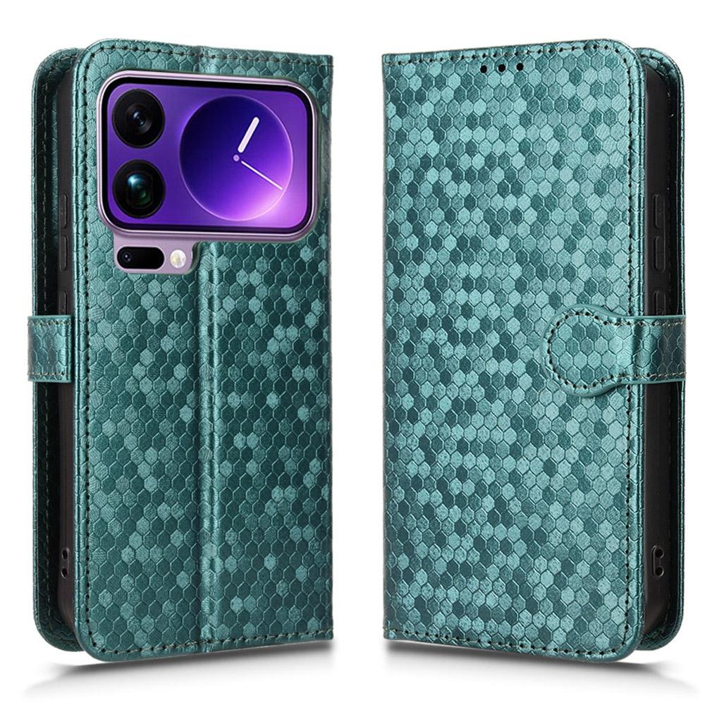 For Xiaomi 17 Pro Max Wallet Case Dot Pattern Imprint PU Leather Phone Cover with Wrist Strap