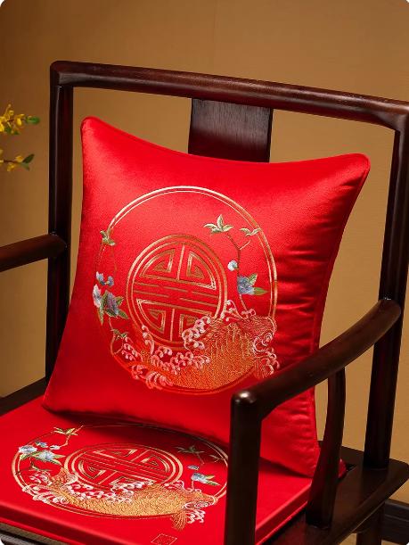 Luxury Peony Floral Embroidery Home Chair Decorative Pillow Cover Lumbar Support For Sofa Velvet Cushion Cover 45x45cm
