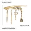 Artistic Retro Manicurist Pendant Brooch: Creative Anti-Exposure Light Luxury European-American Style Pin