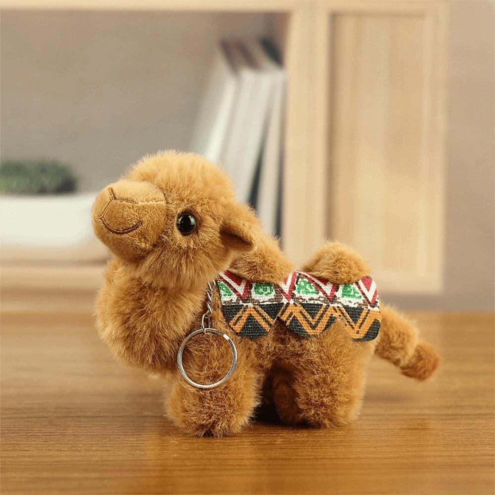Plush Plush Camel Keychain Cute Style Animal Keychain Fashion Stuffed Camel Toy  Purse Accessories