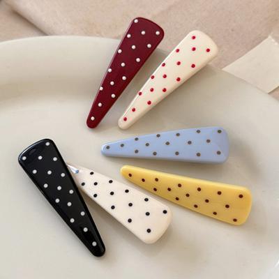 Girl Hairpin Dot Print Stable Grip No Damage Hair Pin Anti-slip Teeth Side Bang Hair Clip Summer Style Hair