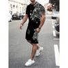 Funny 3D Cat Print Men's Sets Summer Casual O-neck Short Sleeve Tops Shorts 2 Piece Fashion Lion Pattern Suit T-Shirts Outfit