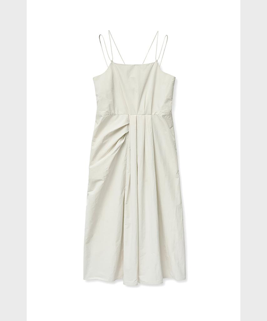 Noir For Woman Cotton Nylon Draping Dress (Ivory)