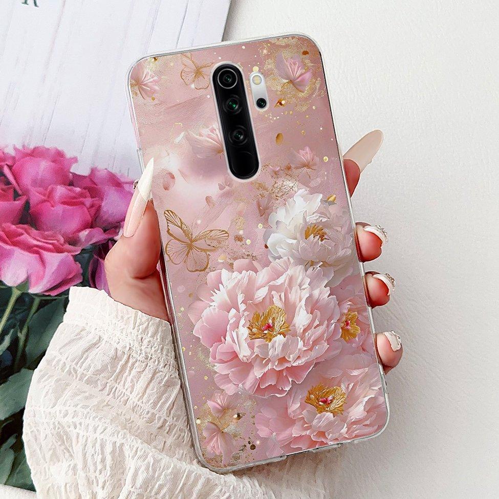 

Clear For Redmi Note 8 Pro Case Cover Cute Kawaii Luxury Flowers Fashion Painted Soft TPU Phone Case 2015105 M1906G7I M1906G7G Redmi Note 8 Pro