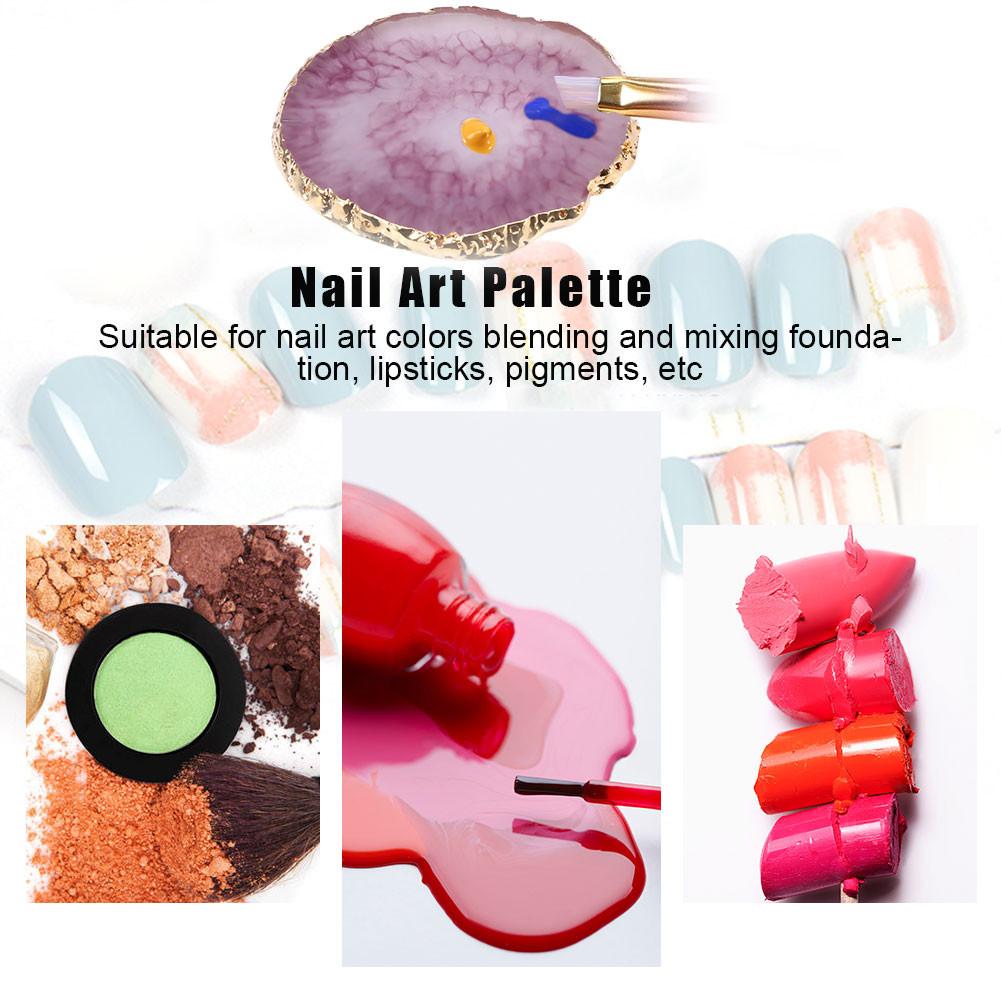 Natural Resin Stone Nail Art Plate Gel Polish Holder Drawing Color Palette Nail Art Display