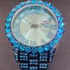 Luxury Diamond Watch for Men Fashion Bling Iced Out Day Date Watches Hip Hop Stainless Steel Quartz Man Clock