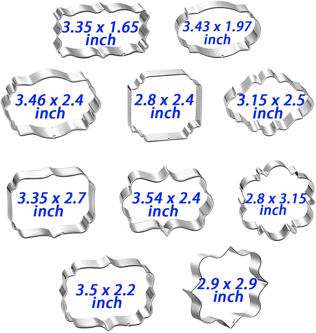 

10 pcs Stainless Steel Cookie Cutter Different Shapes Cookie Cutters Moulds Sugarcraft Cake Cookies Pastry Baking Cutter Mould