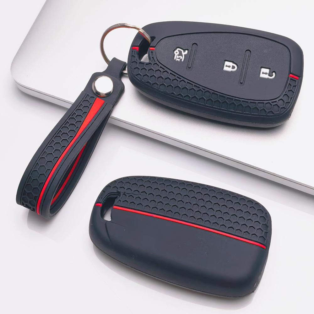 Key Case Cover for Chevrolet Malibu XL Equinox Cruze Cavalier Camaro Traverse Blazer Anti-Scratch Surface Shockproof Structure Soft Grip Texture