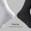 Elite Odor-Resistant Black & White Basketball Mid-Calf Socks with Thick Terry Bottom