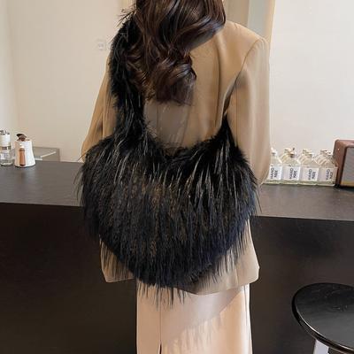 Plush Bag Large Capacity Shoulder Fashion Fringed Tide Bag Fashion Simple Tote Bag